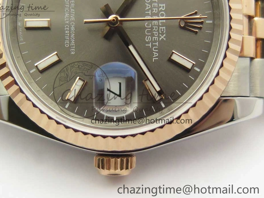 MiroTime 0309 DateJust 36mm 904 SS RG Wrapped 116231 GMF Gray Dial on SS RG Wrapped Jubilee Bracelet A Durable 3276